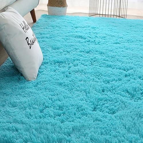 Tapis de chambre lavable à poils longs pour éliminer facilement les taches