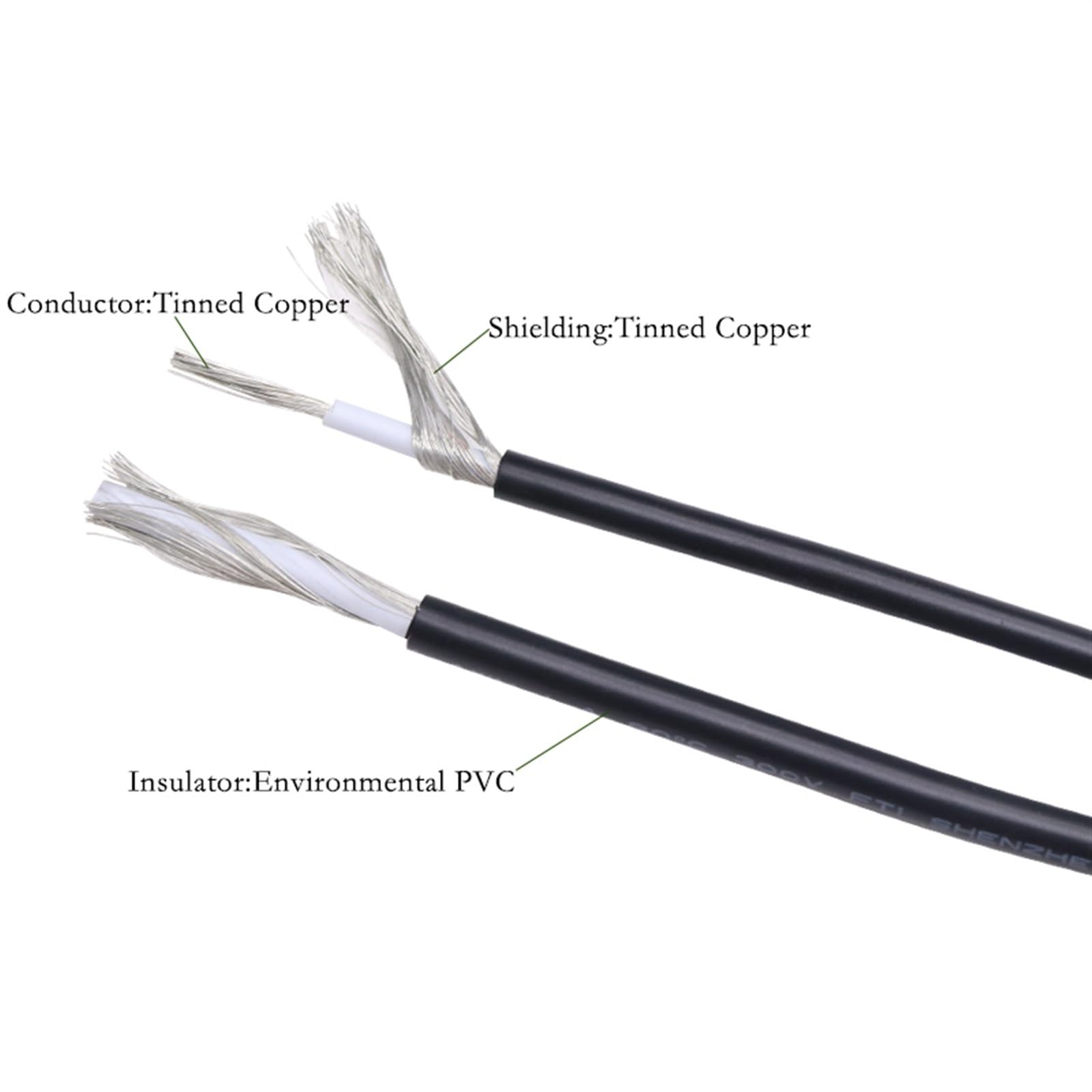 cavo schermato, Cavo schermato for segnale in rame massiccio a canale singolo UL1533 UL1185 10-32 AWG(Ul1185 10awg,10 Meters)