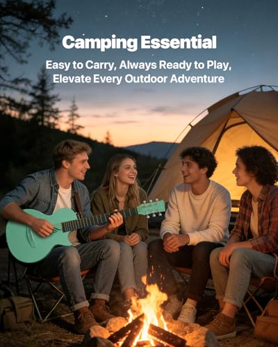 Image of Enya NOVA GO 35-Inch Carbon Fiber Travel Acoustic Guitar, Blue | Lightweight 3.7 lbs Design, Moisture-Resistant Body, Easy to Carry for Adults and Beginners, Gig Bag and Accessories Included