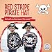 Liontouch - Pirate Hat - Captain Red Stripe | Age 3-8 Years – One Size Fits All | Pretend Play Toy For Kids & Toddlers with Skull Motive | Dress Up, Fancy Dresses & Costumes For Sailing the Caribbeans