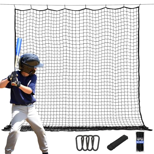BaseGoal Baseball & Softball Backstop Nets Heavy Duty Sports Practice Nets Sports Netting Barrier DIY Ball Net Hitting Net for Baseball Hockey Soccer LAX and More