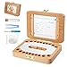 BelleStyle bebé dientes caja, Caja para guardar dientes para niños y niñas caja de Regalo para niños en madera de souvenir