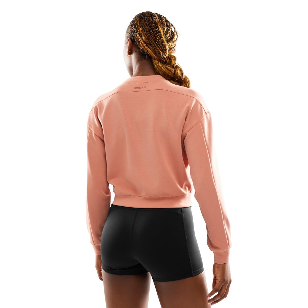 SIROKO Bluza z kapturem Crop Fitness Pinnacle Coral