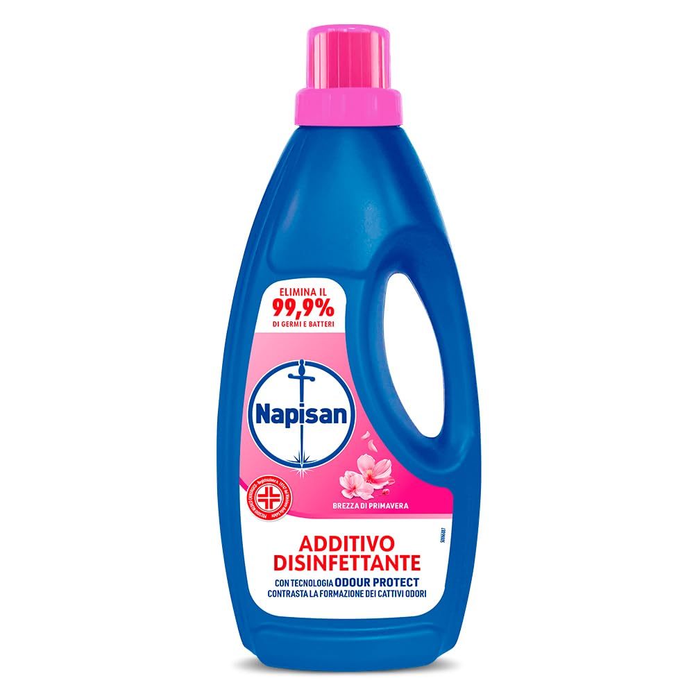 Napisan Additivo Disinfettante Lavatrice alla Fragranza Brezza di Primavera, 4 Confezione da1 Litro di Additivo Liquido per Lavatrice, Contro i Batteri e i Cattivi Odori (Confezione da 4)
