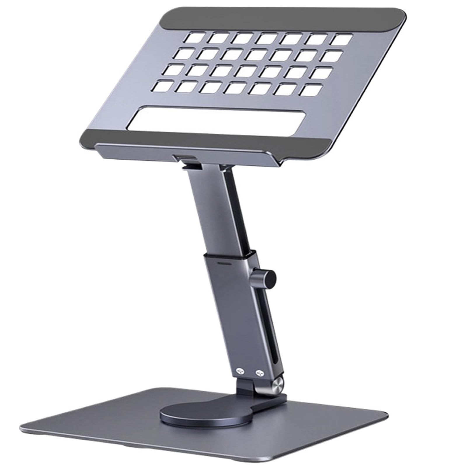 Soporte PortáTil Soporte de Aluminio for Tableta, Elevador de Escritorio, rotación de 360 ​​Grados, Base de Soporte Plegable Ajustable en Altura multiángulo para PortáTiles Tableta(Gray-a)