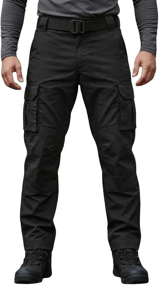 Calça Cargo Tática Militar Masculina Rip Stop Reforçada para uso ao ar livre e no campo