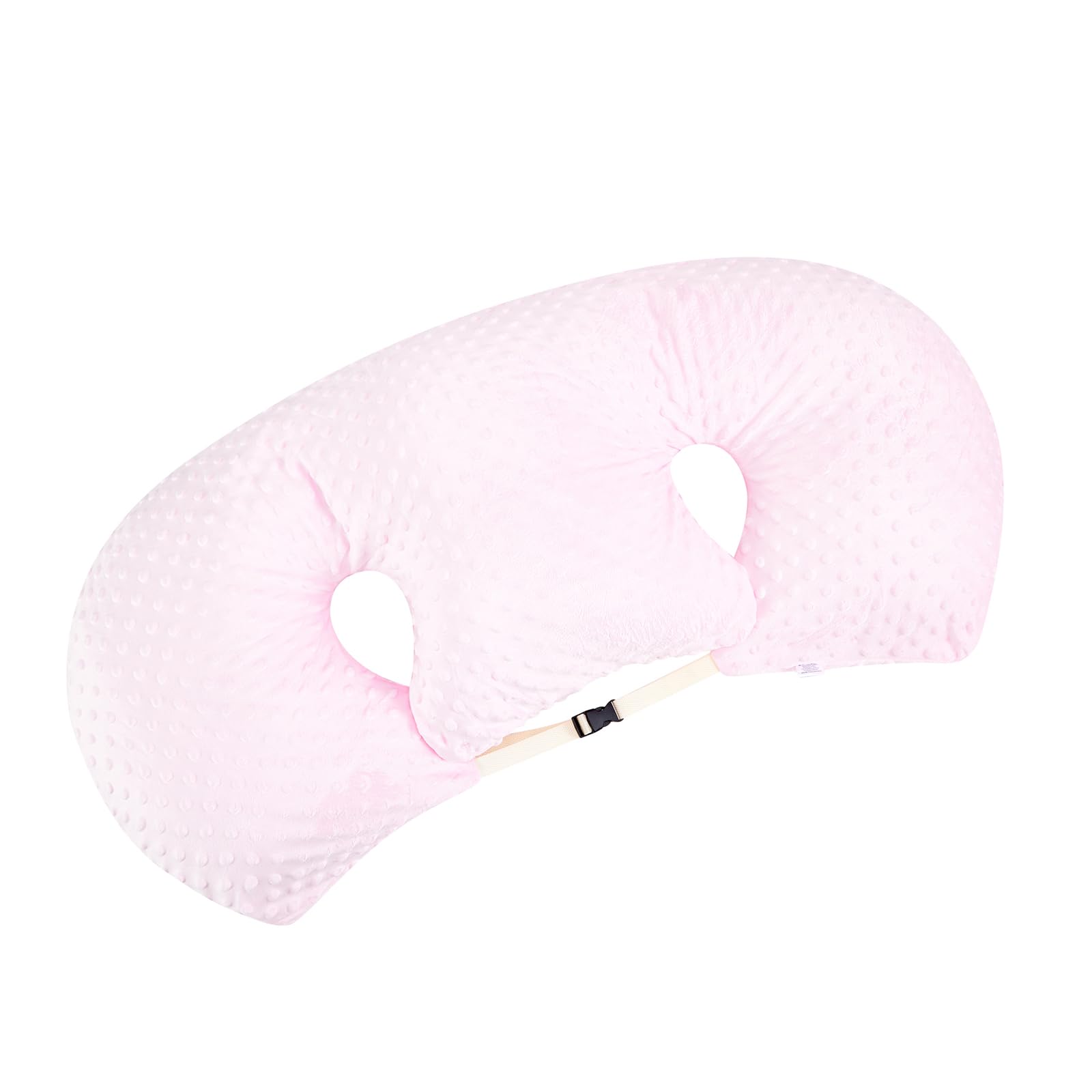 Qianderer Cuscino multifunzionale per allattamento gemelli, cuscino per allattamento per donne incinte, lavabile in lavatrice, in tessuto di cotone, cuscino di supporto doppio, 20 cm (rosa, 20 cm)