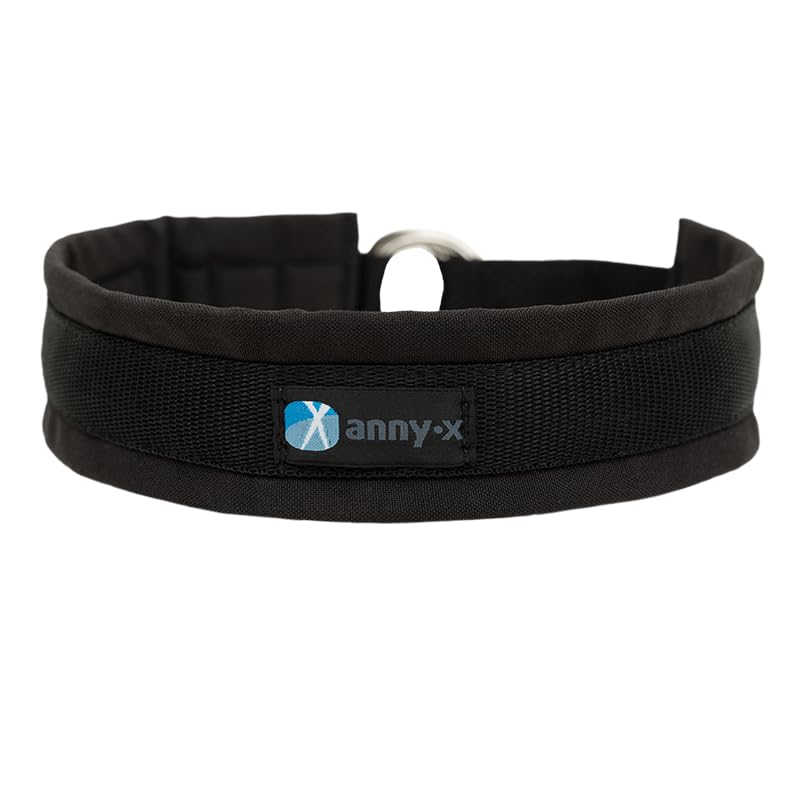 Anny·x Zugstopphalsband Fun Schwarz-Schwarz | Bequemer Sitz ohne Schliessen | Größe 4 (37-43 cm)