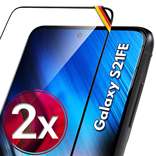 UTECTION 2X Schutzglas für Samsung Galaxy S21 FE 5G - Perfekte Anbringung Dank Rahmen - Premium Displayschutz 9H Glas - Front Schutz Vorne - Folie Schutzfolie Schutzglas - 2 Stück Cover