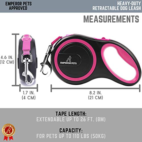 Emperor Pets 16ft / 26ft Retractable Dog Leash Large Breed Heavy Duty