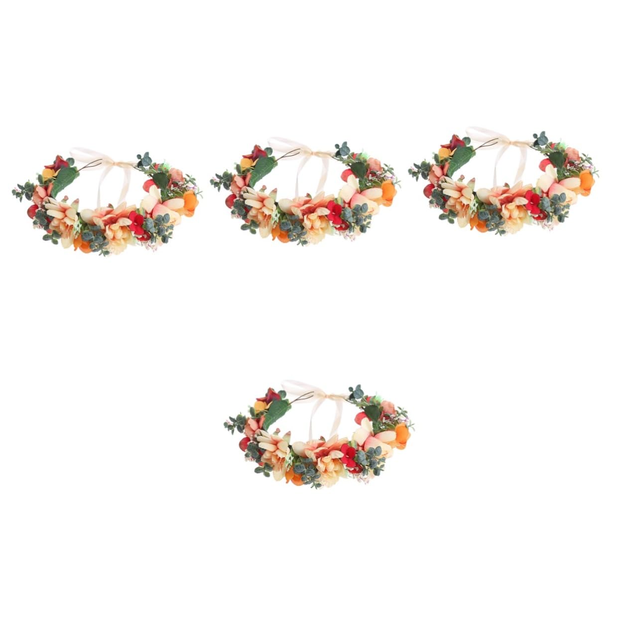 FOMIYES 4stücke Farbige Blumenkranz Haarschmuck Für Einstellbares Haarband Für Hochzeiten Und Festivals Boho-stil Vielseitig Einsetzbar Perfektes Accessoire Für Brautjungfern Und