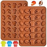 Webake The Original Football Chocolate Mold, 30-Cavity Football Silicone Mold Shaped with Football, Helmet, and Jersey, Football Mold for Chocolate, Candy, Cupcake Decorations, Pack of 2