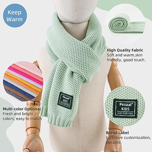 Image of PESAAT Kids Winter Infinity Scarf Knit Cotton Toddler Boy Girls Scarves
