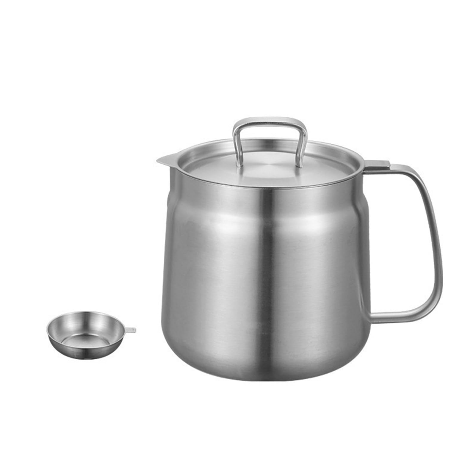 JUYAXIN Efficient 304 Steel Oil Filtration Built-in Fine Mesh Strainer & Handle for Cooking Oil Reuse (2L) Efficient Cooking Filter Container