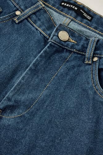 Image of SNITCH Men Cargo Pants | Baggy Fit with Multiple Utility Pockets & Turned-Up Cuffs | Cotton Blend Fabric for Streetwear & Casual Outings