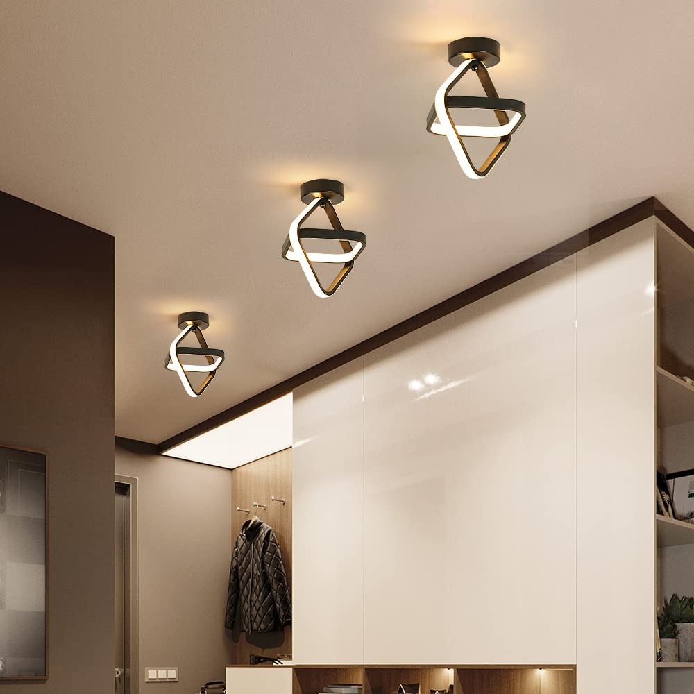 Goeco Plafoniera LED Soffitto Quadrato 24W 2700LM 3000K, Nero