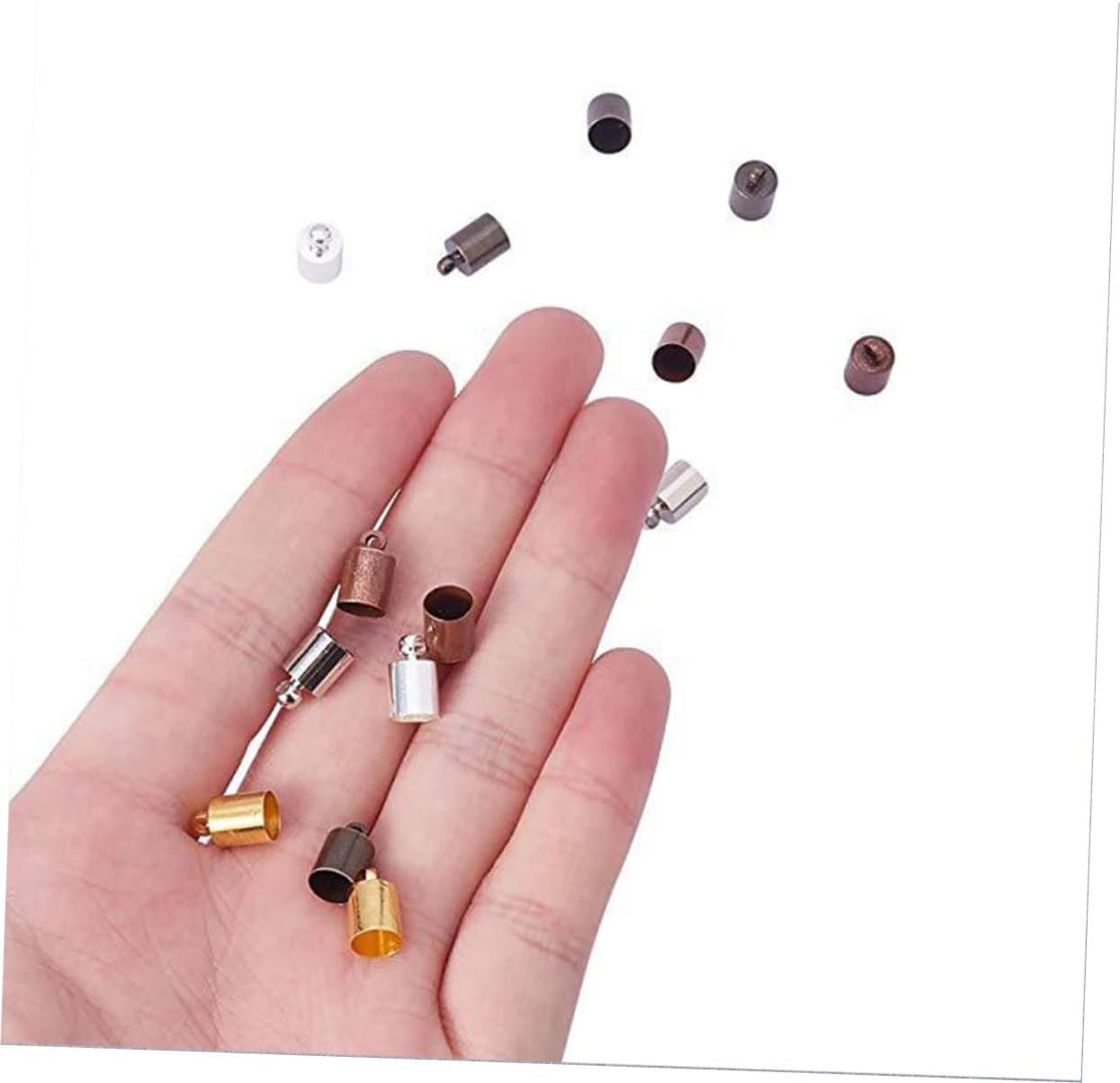 4mm Brass Leather Ends Cord End Caps for Jewelry Making Round Jewelry Accessory Kit