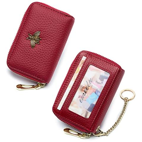 imeetu (Bundle of 2 Sets) RFID Credit Card Holder with Removable Keychain ID Window Cover