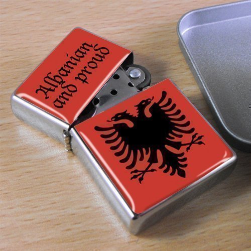Family Crests Eagle albanais - Flip Top Briquet dans Un Coffret Cadeau