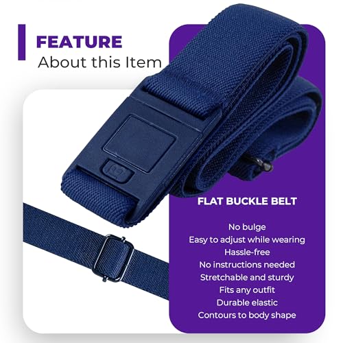 Image of Womens Belts for Jeans, Invisible Flat Buckle Belt, Adjustable Stretch Fit | Adjustable Invisible Belt with Flat Buckle, No Bulge, Comfortable All Day Fit for Jeans, Pants and Dress