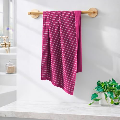 Image of Welspun 2-in-1 Towels for Bath Large Size | 100% Cotton Bath Towel | 250 GSM | High Absorbency & Quick Dry | Soft Feel | Bath Towel for Men & Women | 70 x 150 cm | Dark Red