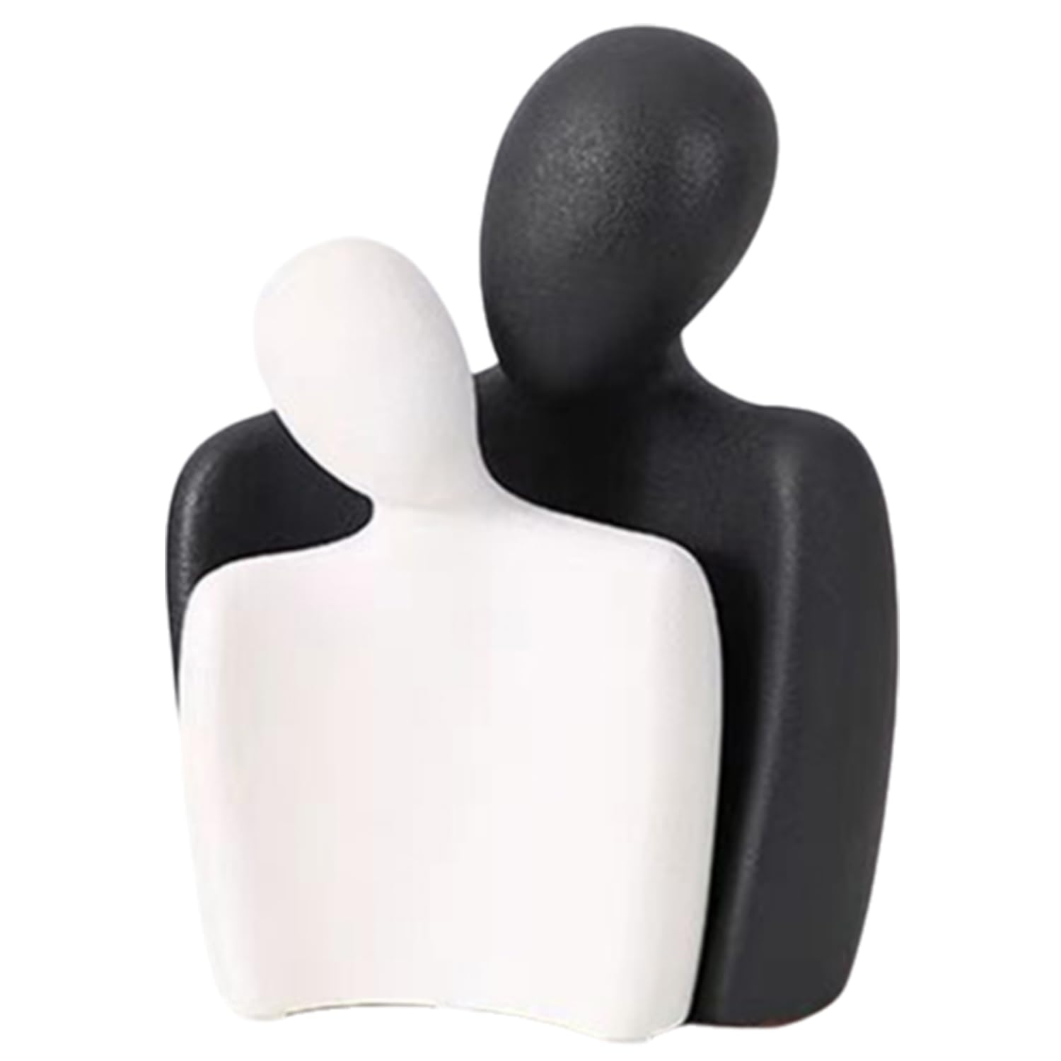 PIGPIGFLY Estatua de Pareja,Centro de Mesa Decorativo Salon,Escultura Abstracta, Decoración de Estantería,Figuras Decorativas,Decoracion Hogar,Decoracion Mesa Comedor（18.5cm/Blanco+Negro）