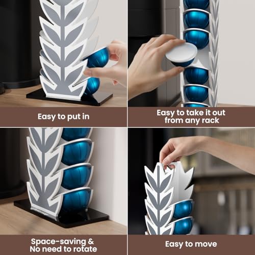 Image of Coffee Pod Holder Stand for Nespresso Vertuoline Capsules，20 Pods Organization Storage - Ideal for Small Kichen Counter and Coffee Bars