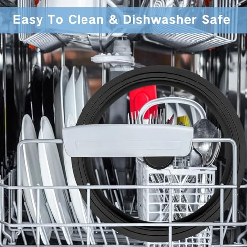 غطاء عالمي للأواني والمقالي - غطاء من الزجاج المقوى مع حافة من السيليكون المقاوم للحرارة يناسب أواني الطبخ بقطر 24-28 سم، غطاء بديل للمقلاة ومقلاة الحديد المصبوب (24-26-28 سم)