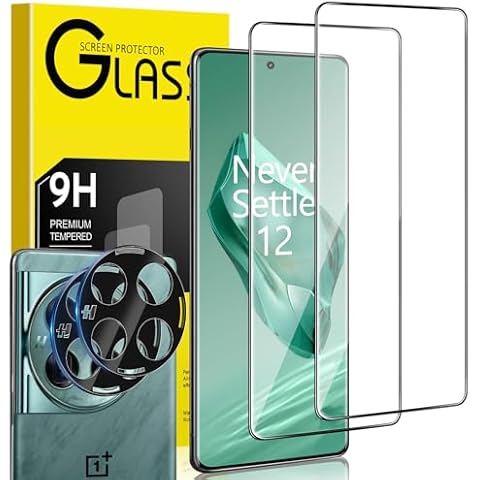 Maxwolf 2+2 Pack for OnePlus 12 Screen Protector, 2 Pack Tempered Glass Protector with 2 Pack Camera Lens Protector for OnePlus 12 5G, Case Friendly, 9H Hardness, Scratch Resistant Cover