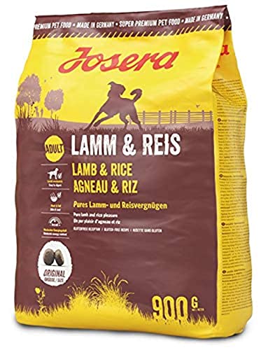 JOSERA Lamm & Reis (5 x 900 g) | Hundefutter mit Lamm als einziger, tierischer Eiweißquelle | Super Premium Trockenfutter für ausgewachsene Hunde | 5er Pack