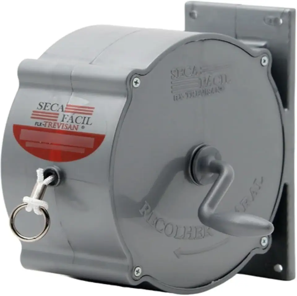 Varal Recolhível Trevisan Retrátil De Parede 30m Grafite Seca Fácil