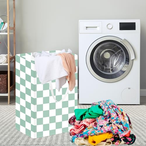 Image of MAIZMZ Sage Green Foldable Laundry Basket 75L Kids Hamper Girls Storage Bins Waterproof Toys Organizer Large Canvas for Home /Dorm /Kitchen /Pet /Office /Closet /Shelf /Living Room Decor Gift Baskets