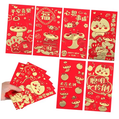 TOGEVAL 36個 金箔押し赤い封筒 厚紙製耐久型 大容量お札対応 お祝い 春節向け軽量ポチ袋 新年用マネー封筒