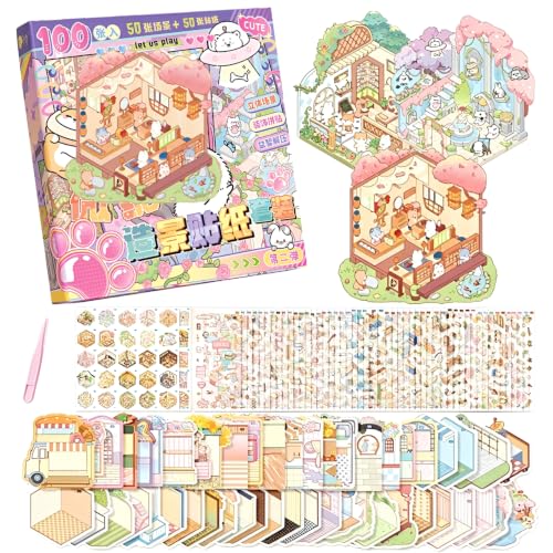 Image of PATPAT Stickers for Kids Activity 100 Sheets 3D Stickers Set for Girls
