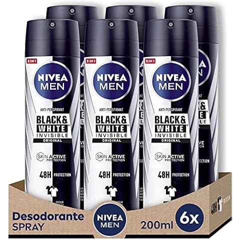 NIVEA MEN Black & White Invisible Original Spray, pack de 6 Cover