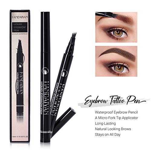 Eyebrow Tattoo Pen - Waterproof Eyebrow Pencil - Tattoo Brow Pen with a Micro-Fork Tip Applicator - Long-Lasting, Natural Looking Brows - Stays on All Day (#4)