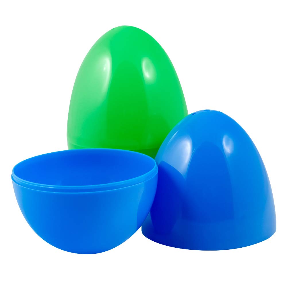 American Carnival MartEmpty Blue & Green Plastic Easter Eggs 5" Tall 24 Pack