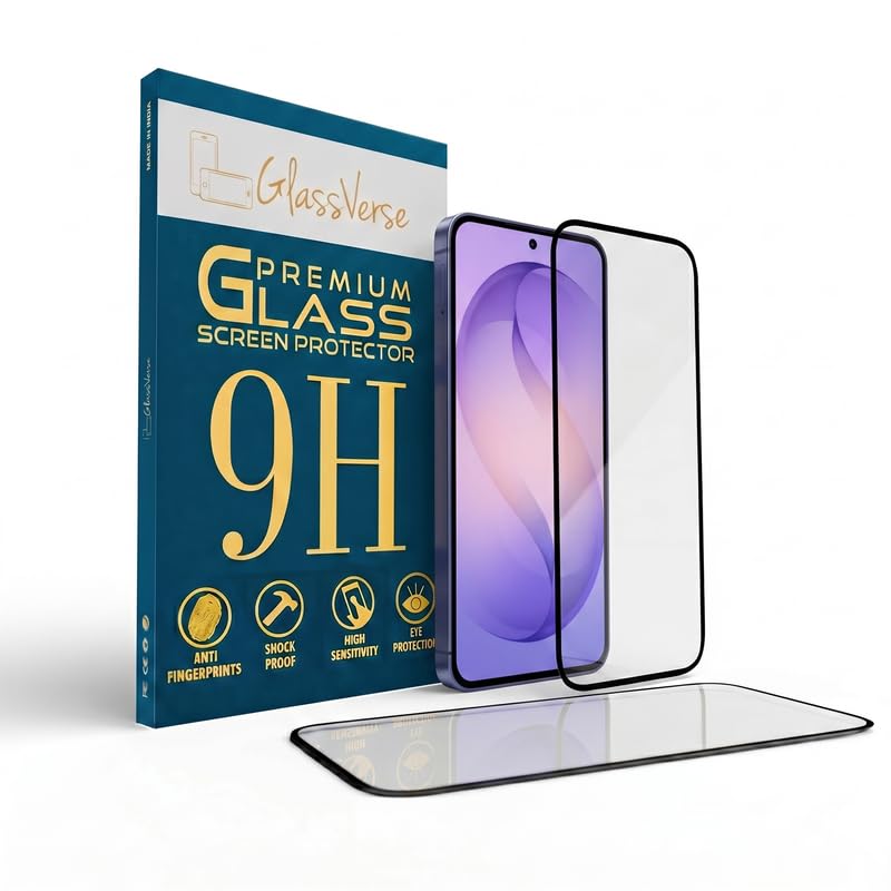 Image of GlassVerse 9H Tempered Glass For Samsung Galaxy S26+ (PACK OF 1) with Free Installation Kit. Full screen Coverage - 6.7 inch