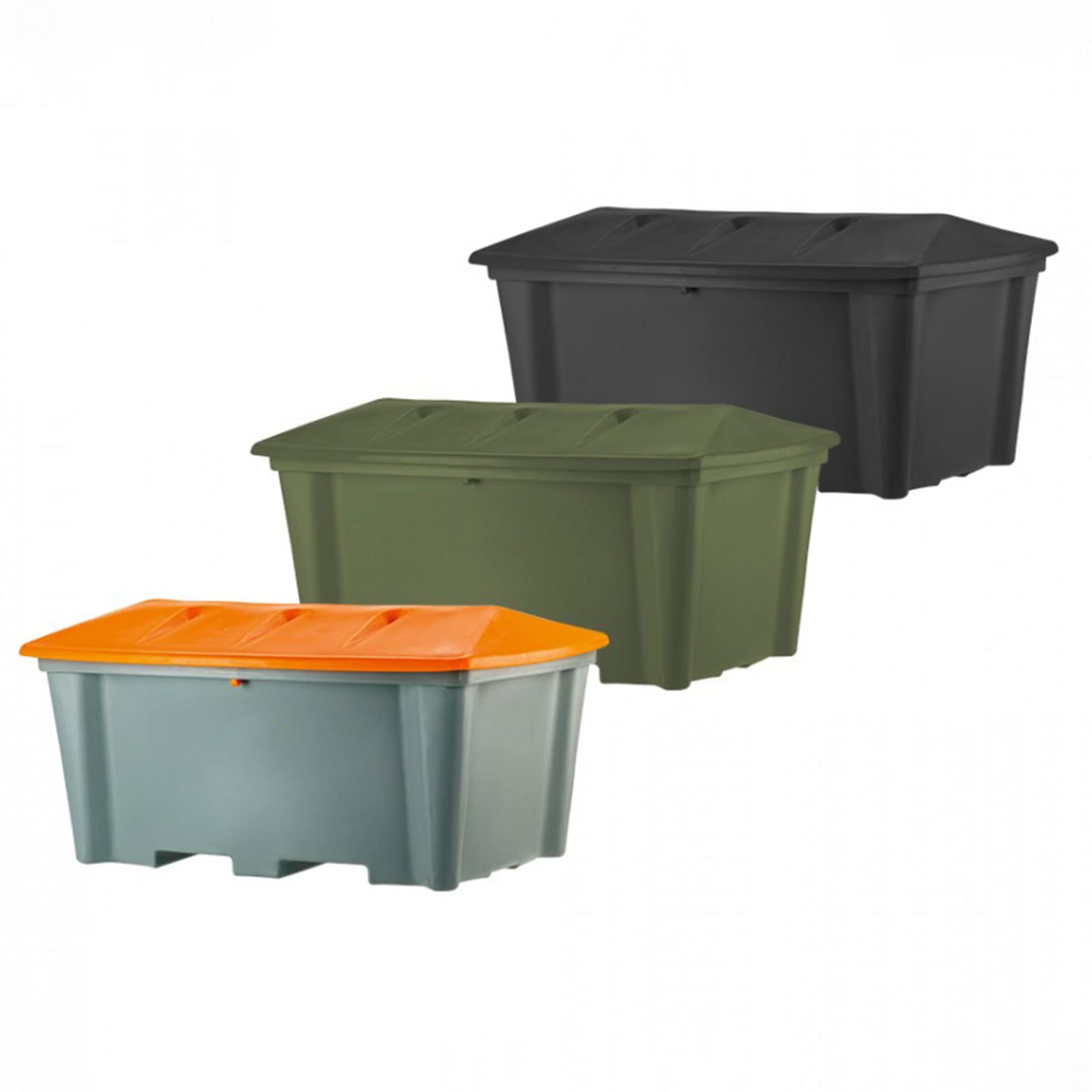 Streugutbehälter 500 Liter anthrazit - Streusalzbehälter bzw. Streubox für Streugut wie Salz, Splitt und Granulat. Kann auch nach dem Winter auch als Lagerbox benutzt werden