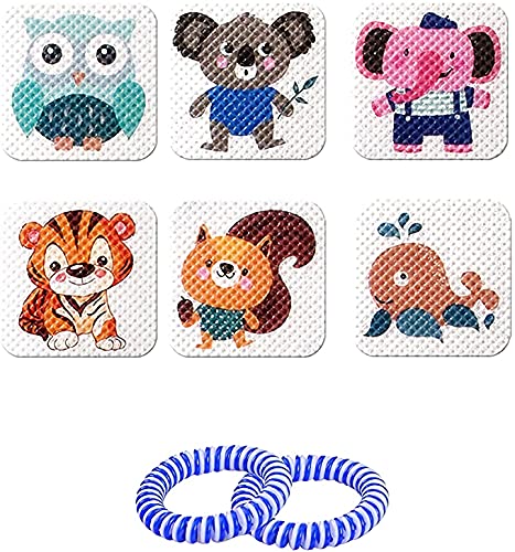 120 Pack Mosquito Patches Stickers, with 2Pack Mosquito Bracelet Mosquito Patches, Mosquito Patches Stickers for Outdoor Indoor Camping & Travel