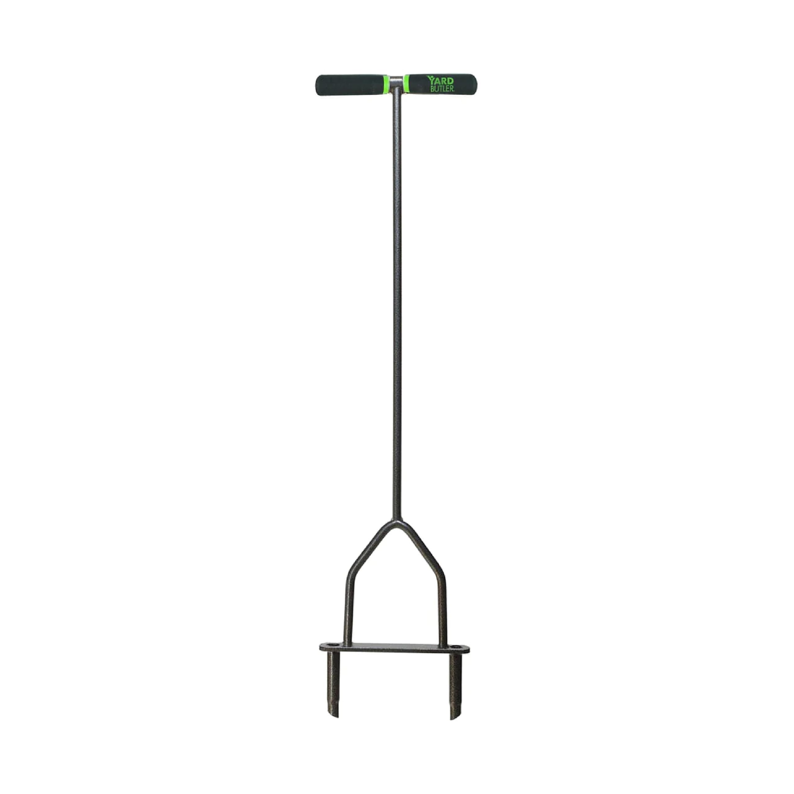 Yard Butler Manual Lawn Coring Aerator, ID-6C - Lawn Care Tool for Aerating - Long-Handled - Power-Coated Steel Construction - Comfortable Cushioned Handles Garden Tool - Easy to Use