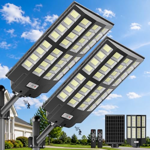 OKPRO Solar Street Lights Outdoor, IP66 Waterproof...