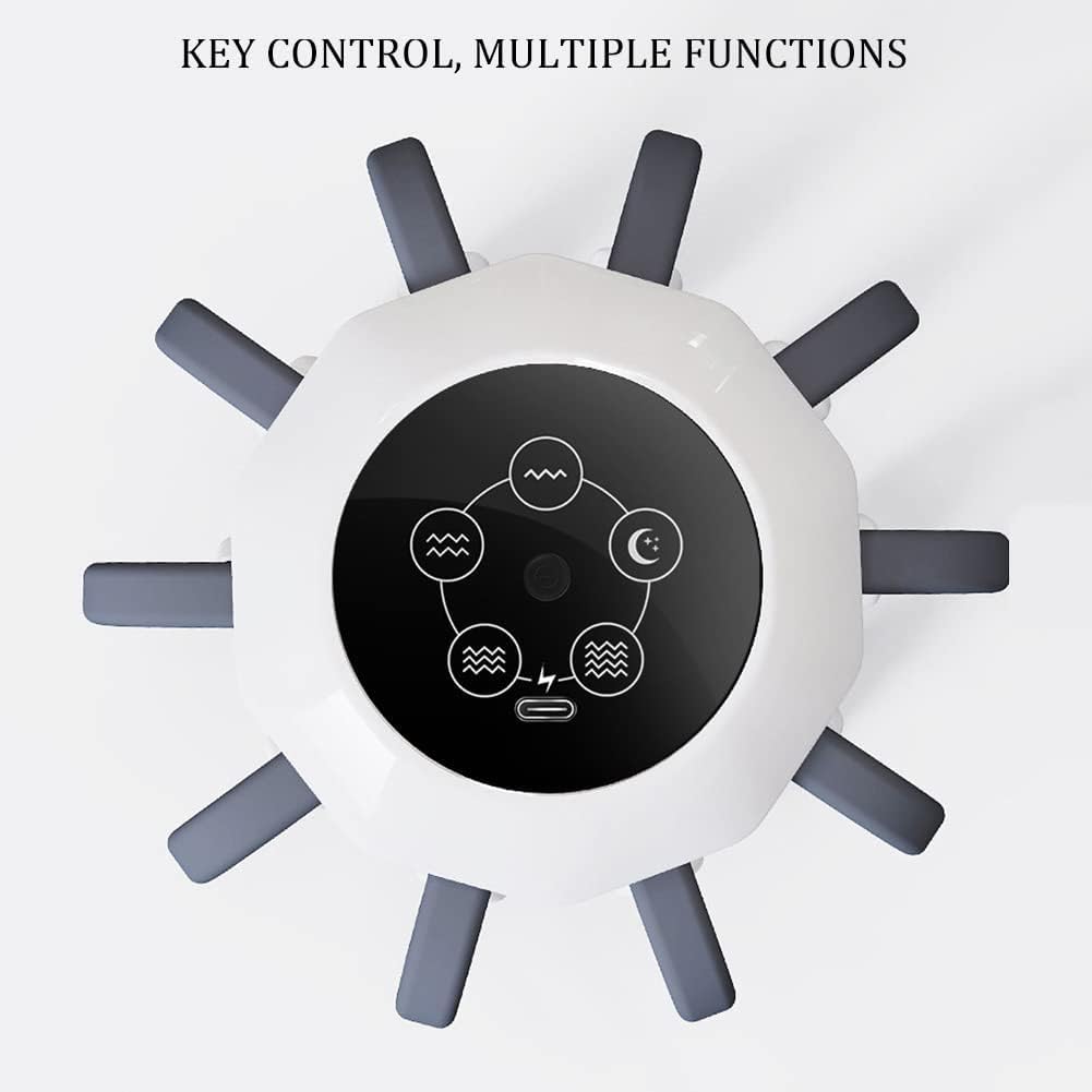Masajeador Automático De Cuero Cabelludo con Forma De Pulpo, 14 Puntos De Vibración, 5 Modos, Temporizador Inteligente, Masajeador Eléctrico De Cabeza para Relajar El Estrés del, Grey