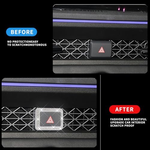 Image of Bling Hazard Warning Button Cover Sticker Fit for 11th Gen Honda Accord Civic CR-V 2024.(Silver 2)