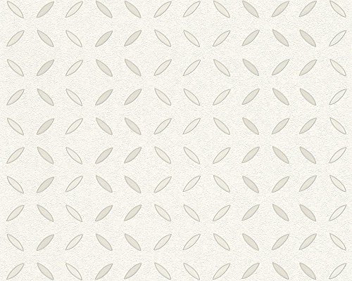 Papier peint blanc métallisé AP 2000 Porsche Circles rouleau 10m - 3