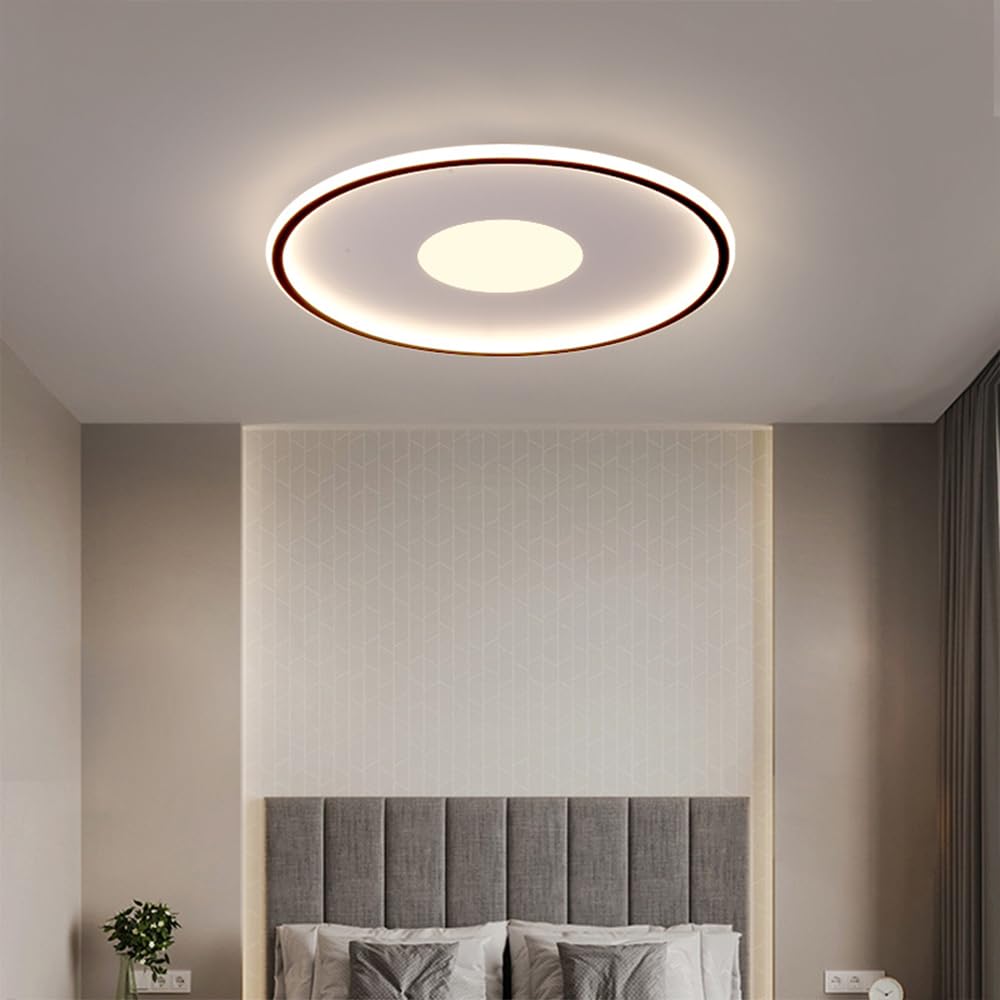 Okrągła Sufitowa Led Do Sypialni, Ultracienka Wewnętrzna, Nowoczesna Sufitowa W Stylu Nordyckim Z Akrylowym Kloszem, Sufitowa Do Salonu, Jadalni, Pralni, Metalowa/K6000K/50 Cm
