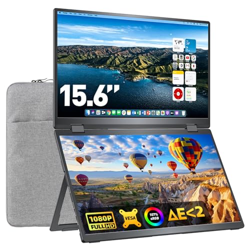 Portable Monitor Foldable Dual Screen 15.6" FHD 107% sRGB 60Hz IP...