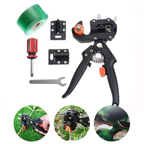 Peedeu Outil de greffage de jardin Ciseaux à élager, Snip Cutting Kit avec ruban de découpe remplaçable V/U/?, Lames en acier carbone robuste Poignée confortable pour arbre fruitier, bureau