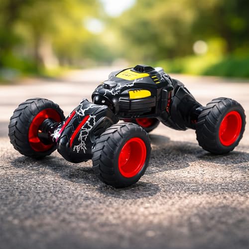 Image of Toyshine Pull Back Friction Powered Telescopic DTX Toy Car Off-Road Non Electric Stunt Toy Gift for Babies Toddlers Kids Boys Girls Age 2+ (Black)