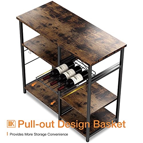 ODK Kitchen Bakers Rack, Utility Storage Shelf Microwave Oven Stand, 3-Tier+3-Tier Coffee Bar Table with 10 S-Shape… - Image 4